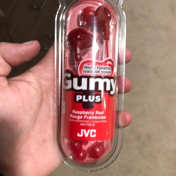 Jvc Gumy raspberry red Rouge headphones-2 sets - Picture 3 of 3